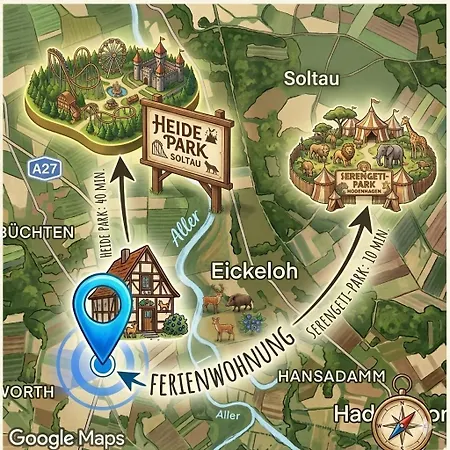 120qm Familienwohnung Nahe Serengeti Park 3 Sz 아파트